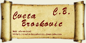 Cveta Brošković vizit kartica